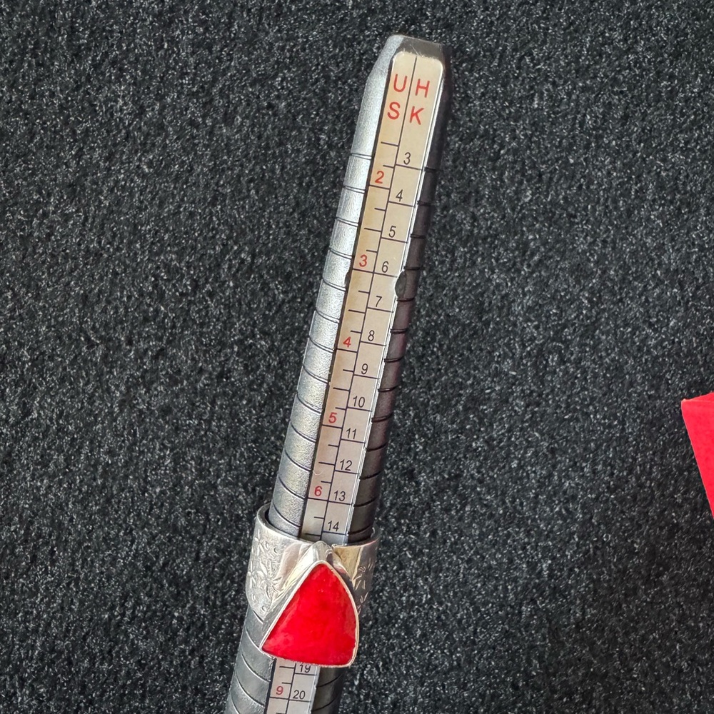 Silver Ring With Red Stone 925 - image 5